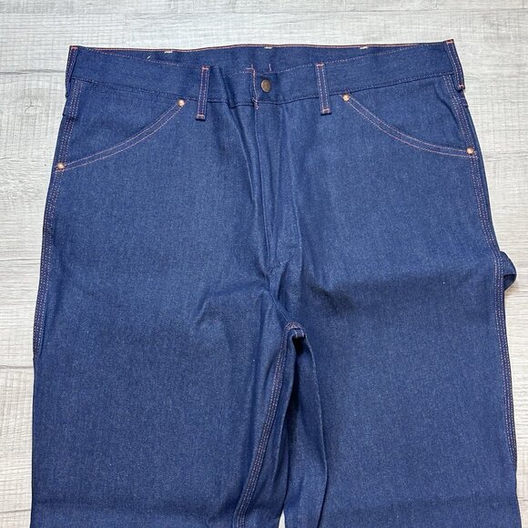 NWT Vintage 70’s BIG MAC Industrial Jean 38x32 Carpenter Workwear Dark Denim NOS - Picture 4 of 10